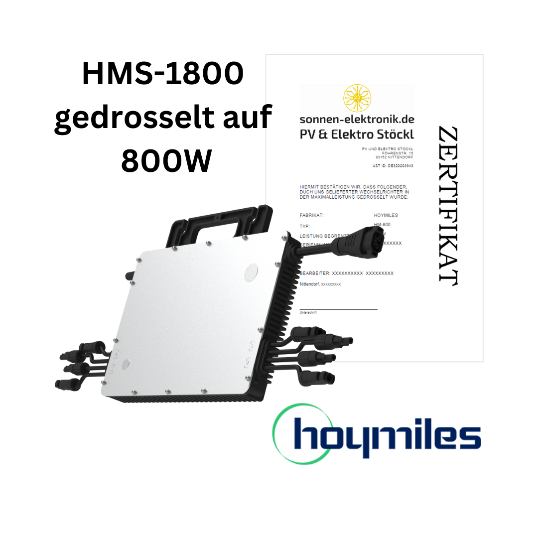 HMS18004T mit 800WBegrenzung und Zertifikat; Hoymiles